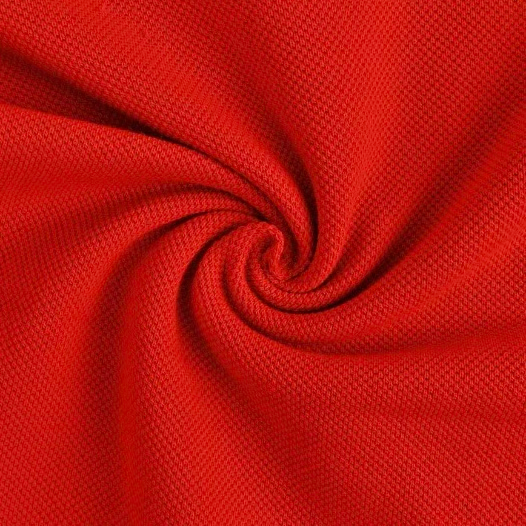 Red 100 percent cotton pique fabric