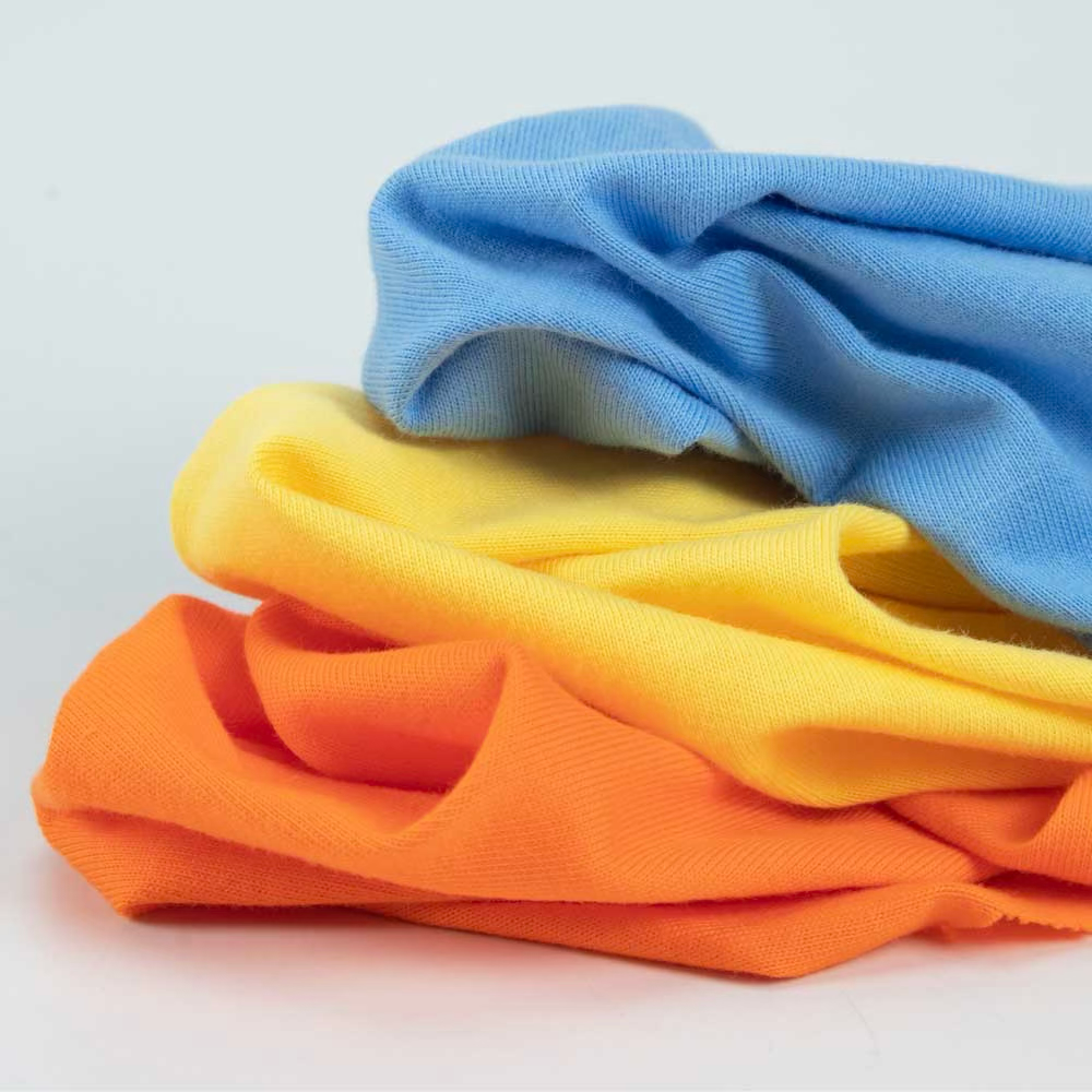 Stacked 100 percent cotton single jersey fabric